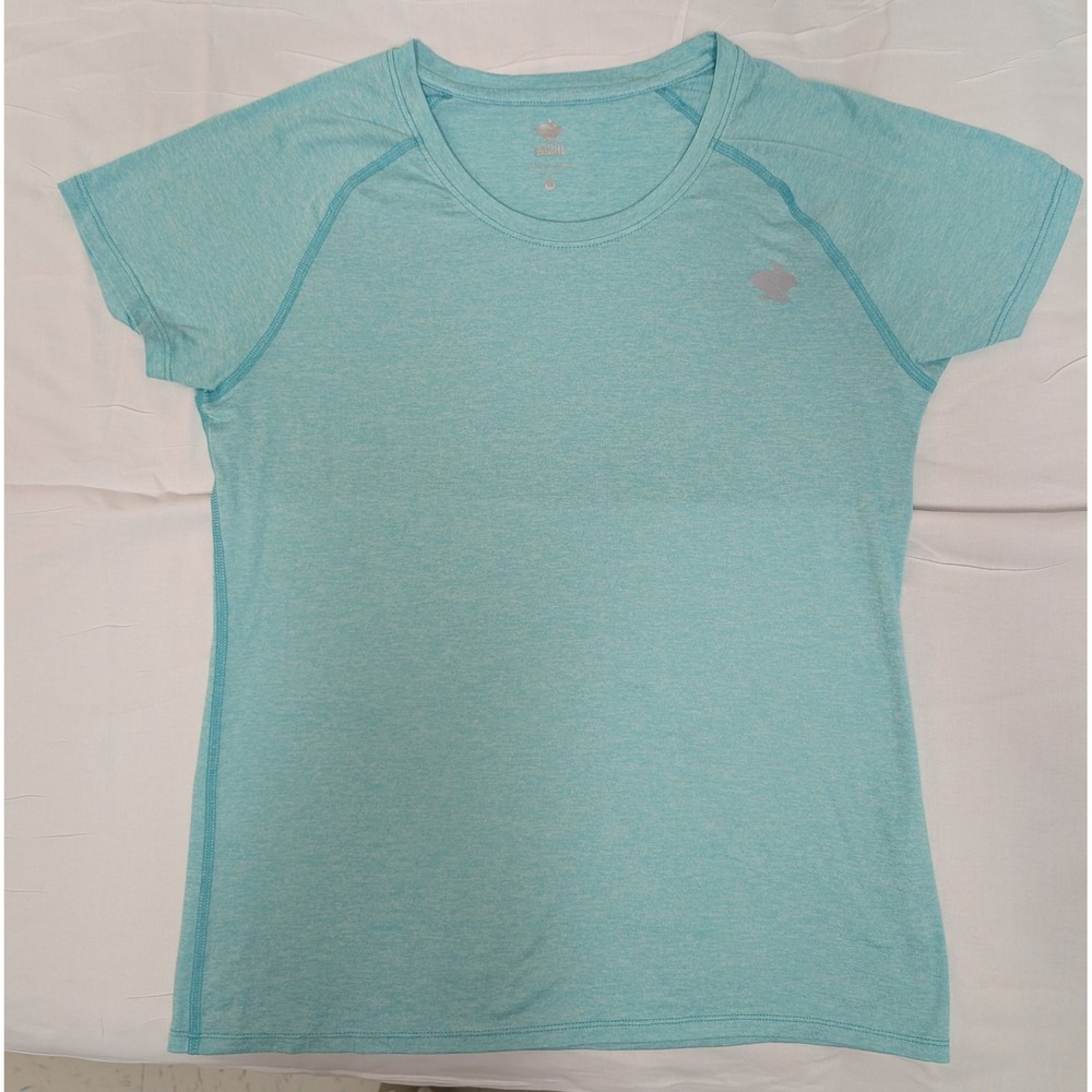 Rabbit Running Performance Short Sleeve Shirt Women's Large Aqua Heather